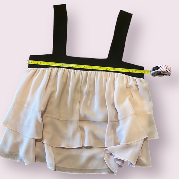 BCBGMaxAzria Women’s Chiffon Flowy Layered Square Tank Top in Pink/Black, XXS - Picture 4 of 11